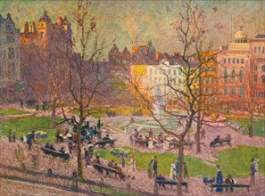 'March Sunshine, Leicester Square', c1914. Artist: Emile Claus.