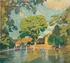 'The Village Pond, Upton Grey', c1914. Artist: Emile Claus.