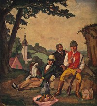 'The Hunting Picnic', c1926. Artist: Alfred Hagel.