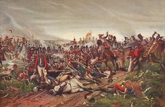 French cuirassiers charging a British infantry square at the Battle of Waterloo, 1815 (1906). Artist: P Jazet.