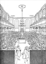 Interior of the House of Commons in 1742 (1905). Artist: Unknown.