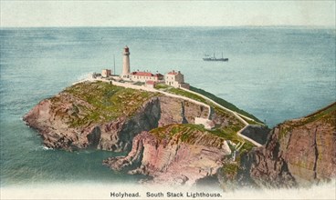 South Stack Lighthouse, Holyhead, Anglesey, c1920. Artist: Unknown.