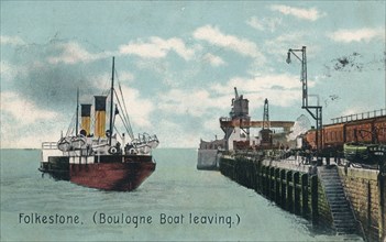 Folkestone (Boulogne Boat leaving), c1905. Artist: Unknown.