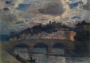 'Moonlight on the Arno, Florence', c1907. Artist: Robert W Little.