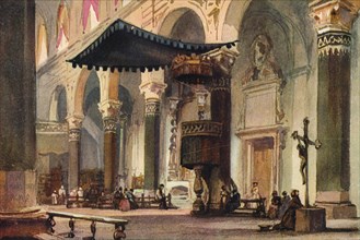 'Interior of Cathedral, San Remo', c1870. Artist: Alfred Waterhouse.