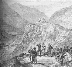 The fort of Ali Masjid in the Khyber Pass, 1908. Artist: Unknown.