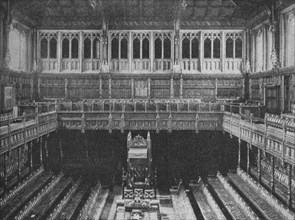 Interior of the House of Commons, Westminster, looking towards the Speaker's Chair, 1909. Artist: Unknown.