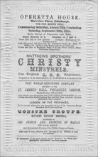 A programme of events to be stage at the Operetta House, Waterloo Place, Edinburgh', 1874. Artist: Unknown.