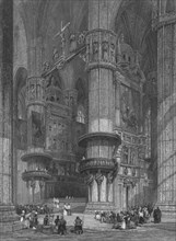 'The Interior of Milan Cathedral, Looking Towards The High Altar', 1844.  Artist: Thomas Higham.