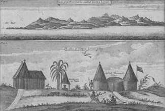 'View of Mountains called Sierra Leone & Houses at Sierra Leone', c18th century. Artist: N Parr.