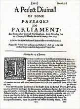Front page of A Perfect Diurnall of Some Passages in Parliament, 1643 (1905). Artist: Unknown.