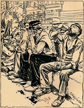 'Workmen at Dinner', c1900. Artist: Franz Gailliard.