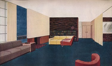 'Design for a Living Room', c1937. Artist: Gilbert Rohde.