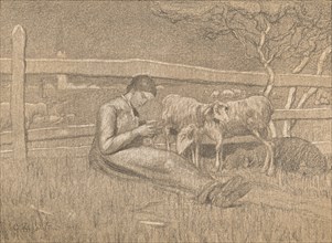 'The Shepherdess', c1888. Artist: Giovanni Segantini.