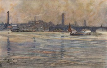 'The Thames, London', c1893. Artist: Frederic Houbron.