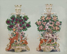 'A Pair of Chelsea Candlesticks', c18th century. Artist: Unknown.