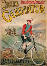 Advertisement for Cycles Gladiator bicycles, c1900. Artist: Unknown.