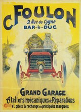 Advertisement for C Foulon's Garage, Bar-le-Duc, France, c1900. Artist: Unknown.