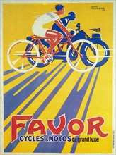 Advertisement for Favor bicycles and motorcycles, 1927. Artist: Jean Pruniere.