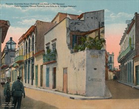 Calle Cuarteles, typical street scene in Old Havana, Cuba, c1920. Artist: Unknown.