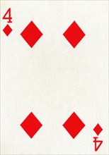 4 of Diamonds from a deck of Goodall & Son Ltd. playing cards, c1940. Artist: Unknown.