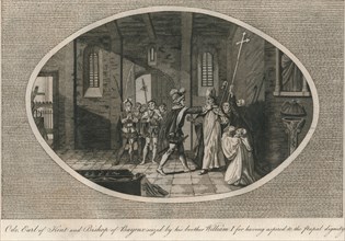 Odo, Earl of Kent and Bishop of Bayeux, seized by his brother William I, 1082 (1793). Artist: Unknown.