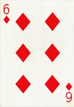6 of Diamonds from a deck of Goodall & Son Ltd. playing cards, c1940. Artist: Unknown.