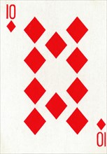 10 of Diamonds from a deck of Goodall & Son Ltd. playing cards, c1940. Artist: Unknown.