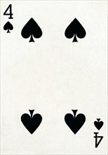4 of Spades from a deck of Goodall & Son Ltd. playing cards, c1940. Artist: Unknown.