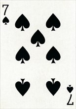 7 of Spades from a deck of Goodall & Son Ltd. playing cards, c1940. Artist: Unknown.