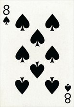 8 of Spades from a deck of Goodall & Son Ltd. playing cards, c1940. Artist: Unknown.