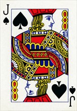 Jack of Spades from a deck of Goodall & Son Ltd. playing cards, c1940. Artist: Unknown.