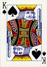 King of Spades from a deck of Goodall & Son Ltd. playing cards, c1940. Artist: Unknown.
