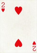 2 of Hearts from a deck of Goodall & Son Ltd. playing cards, c1940. Artist: Unknown.