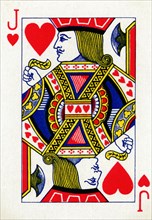 Jack of Hearts from a deck of Goodall & Son Ltd. playing cards, c1940. Artist: Unknown.