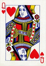 Queen of Hearts from a deck of Goodall & Son Ltd. playing cards, c1940. Artist: Unknown.