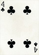 4 of Clubs from a deck of Goodall & Son Ltd. playing cards, c1940. Artist: Unknown.
