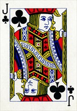 Jack of Clubs from a deck of Goodall & Son Ltd. playing cards, c1940. Artist: Unknown.