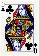 Queen of Clubs from a deck of Goodall & Son Ltd. playing cards, c1940. Artist: Unknown.