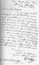 A letter from William Etty, 17 January 1844 (1904). Artist: William Etty.