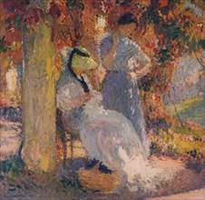 'Sewing Scene under the Pergola at Marquayrol', 1902, (c1932). Artist: Henri Jean Guillaume Martin.