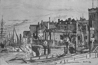 'Thames Police (formerly called Wapping Wharf', 1859, (1903). Artist: James Abbott McNeill Whistler.