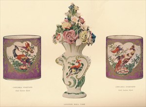 2 Chelsea Inkstands and a Longton Hall Vase', c1755. Artist: Unknown.