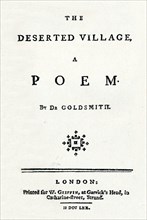 'The Deserted Village, A Poem', c1770. Artist: Unknown.