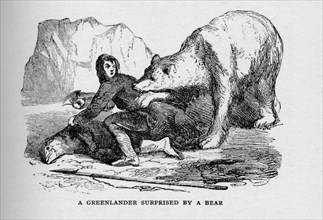 'A Greenlander Surprised by a Bear', c1927, (1928). Artist: Unknown.