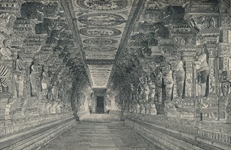 'Colonnade in the Interior of the Hindu Temple on the Island of Rameswaram Southern India', c1903, ( Artist: Unknown.