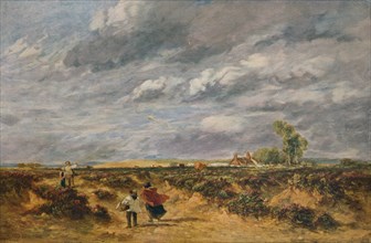 'Flying the Kite, A Windy Day', 1851. Artist: David Cox the elder.