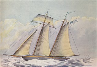 'American Topsail Schooner', 1825. Artist: John Rogers.