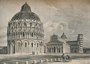The Baptistry, Cathedral, and Leaning Tower of Pisa', c1906, (1907). Artist: O Schulz.