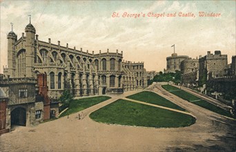 'St. George's Chapel and Castle, Windsor', c1910.  Artist: Unknown.